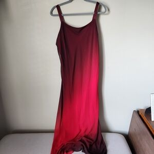 Ombre Red to Burgundy Slip Dress